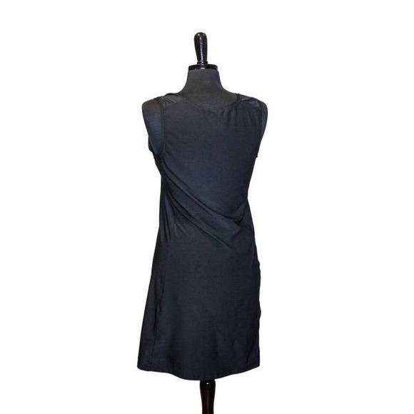 LL Bean Sleeveless Dress Activewear Tank Stretch Zip Pocket Black Size M - Picture 3 of 4